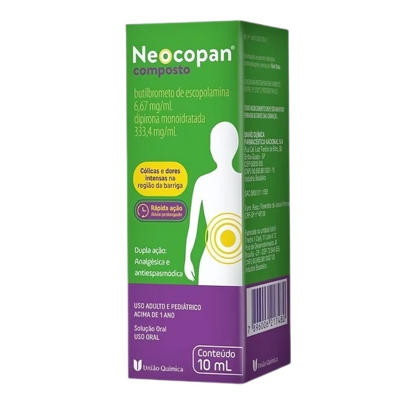 Neocopan Composto Butilbrometo de Escopolamina 6,67mg + Dipirona 333,4mg Solucao Oral 10ml.jpg